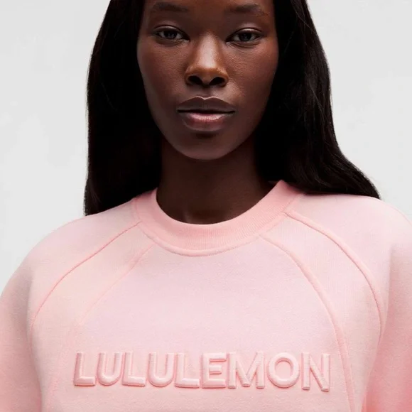 Lululemon Scuba Oversized Pullover Wordmark Strawberry Milkshake Pink XL/XXL - Picture 3 of 14